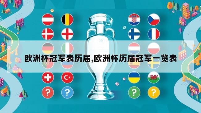 欧洲杯冠军表历届,欧洲杯历届冠军一览表